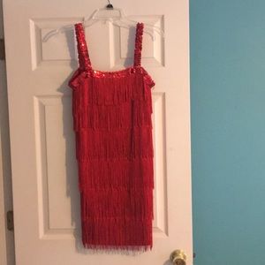 Red flapper dress